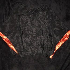 Hand Made Spider Web Robe orange silk lining girls
